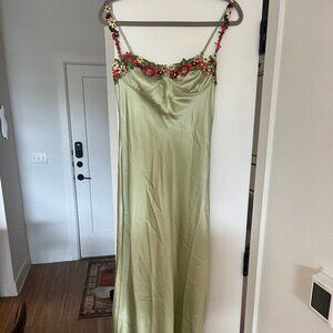 Green Princess Polly S Flower Satin Dress